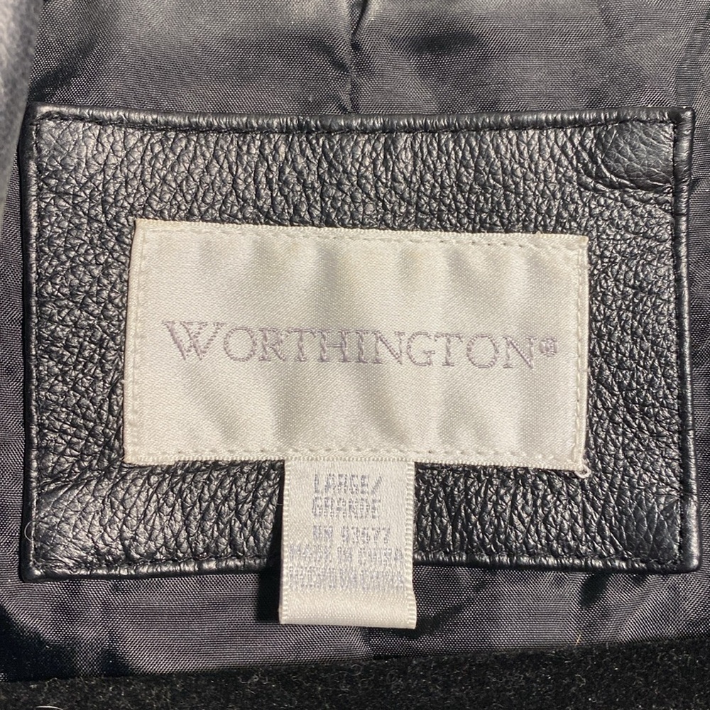 Worthington Leather Jacket, Black, Large - Picture 3 of 12